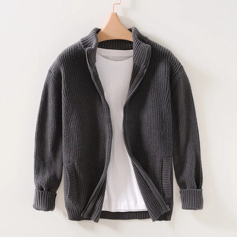 Gab | Classic Collar Zip-Up Sweater
