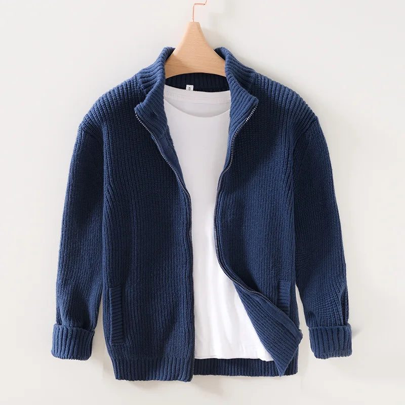 Gab | Classic Collar Zip-Up Sweater