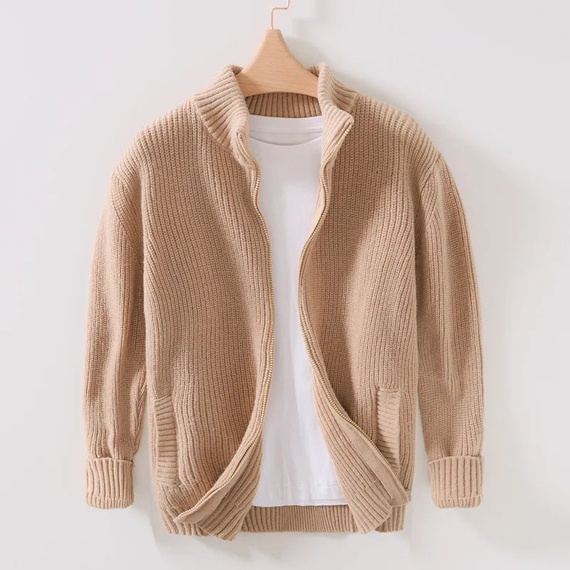 Gab | Classic Collar Zip-Up Sweater